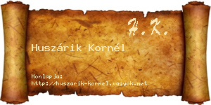 Huszárik Kornél névjegykártya