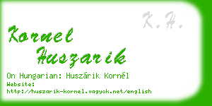 kornel huszarik business card