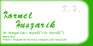 kornel huszarik business card